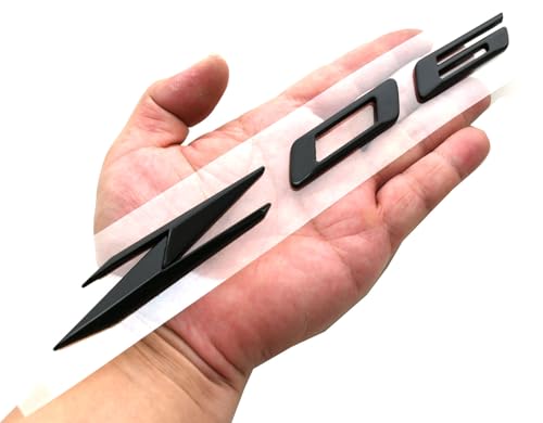 Image of 2Pcs Z06 Emblems 3D Badge Nameplate Letter Compatible with 2023-2024 C8 85623536 OEM Size (Glossy Black)
