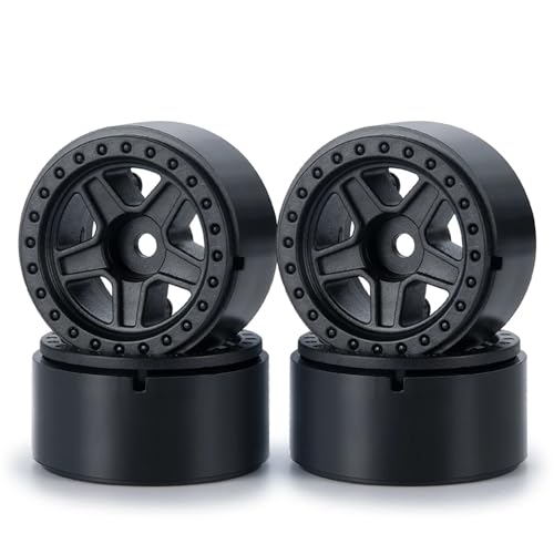 Jante Roue Plastique Beadlock 1.0 Pouces pour Axial SCX24 Deadbolt Camion RC 4 Pèces Moyeu