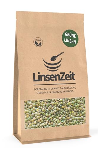 LinsenZeit – Grüne Linsen 600g – Berglinsen – Puy-Linsen – Laird-Linsen - Großartige Proteinquelle - Vegan & ohne Zusatzstoffe & Premium Qualität