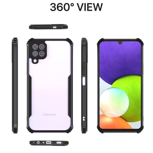 Image of Pikkme Samsung Galaxy A22 4G Back Cover Shockproof Bumper Clear Transparent Case for Samsung Galaxy A22 4G (Black)