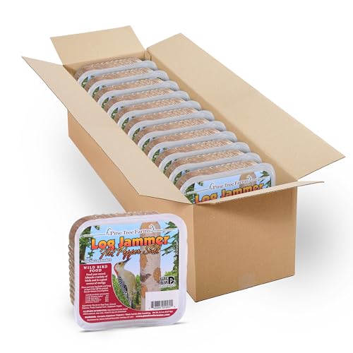 Pine Tree Farms Log Jammer Hot Pepper Suet Plugs for Wild Birds Refills for Log Feeders 9.4 oz. (Pack of 12)