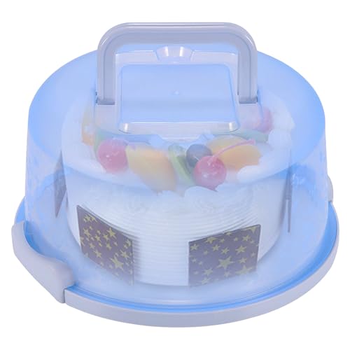 FUOBECIE Cake Carrier with Lid and Collapsible Handle, Cake Box Round Cake Stand Portable Cake Cover Cake Keeper with Cover for 8 inch/20cm Cake, Pies, Cookies, Nuts, Muffins and Fruit