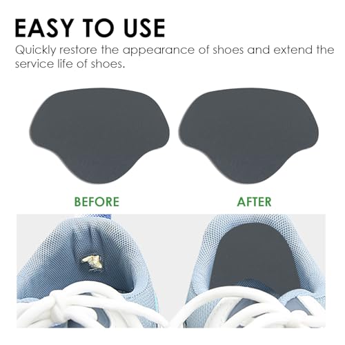Image of Inside Shoe Heel Repair Patches, Self-Adhesive Shoe Hole Patch Kit for Sneaker Mesh Sports Tennis Work Hiking, Quick Fix for Inner Heel or Toe Holes (Grey (12 Pcs))