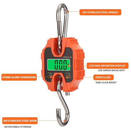 Balança de elevação de gancho portátil de nível industrial 250 kg Balança de elevação eletrônica de