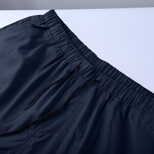 Image of Mens Cargo Shorts Lightweight Stretch Outdoor Hiking Short Gym Casual Shorts Drawstring Elastic Waist Multi Pockets