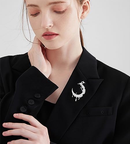 Image of Lava Moon Star Brooches Pins Delicate Minimalist Stars Teardrop Brooch Classic for Women Men Girls Dainty Elegant Lapel Pins Dress Suit Ceremony Clothes Accessories Jewelry Valentine's Day Christmas Birthday Gifts