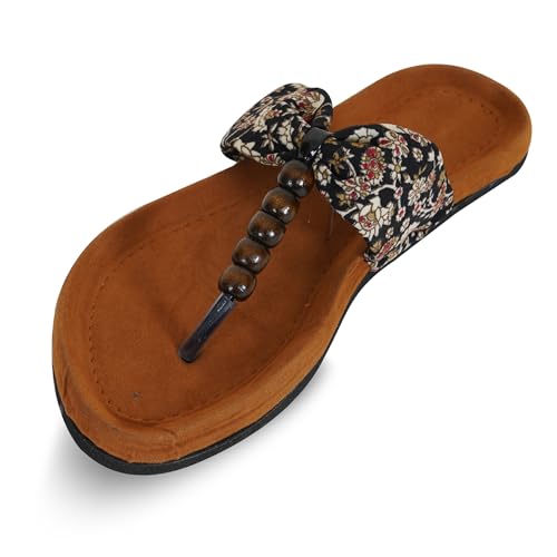 Image of Women's Slippers | Comfortable Flat Chappals for Women with Bow Detail | Stylish Casual Chappals, Trendy Summer Sandals, Comfortable Footwear for Daily Use