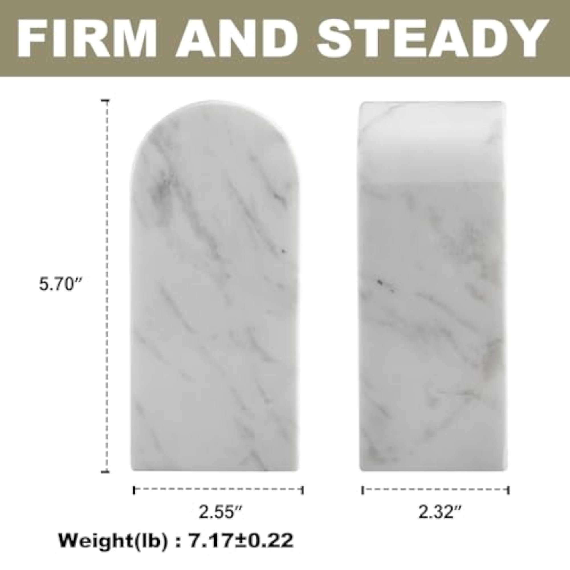 Luxury Greek Marble Bookends for Shelves