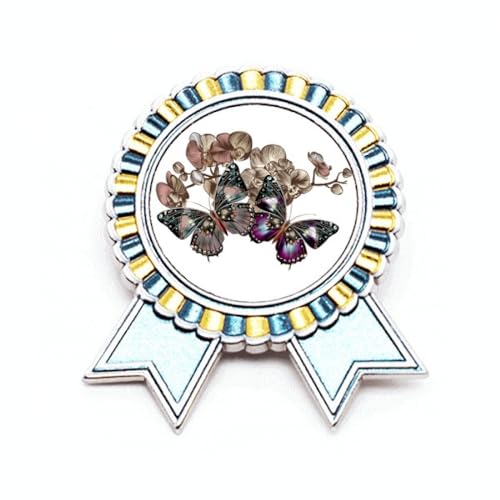 Broche motif fleurs art déco métal M accessoire veste vintage