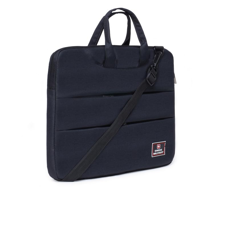 Image of SWISS MILITARY Alpha Laptop Sling /Messenger Bag for Men & Women 15.4 Inch Laptop Compatible Detachable Sling Belt Quick-Access Pockets Premium Polyester 5L Capacity Travel & Office Use