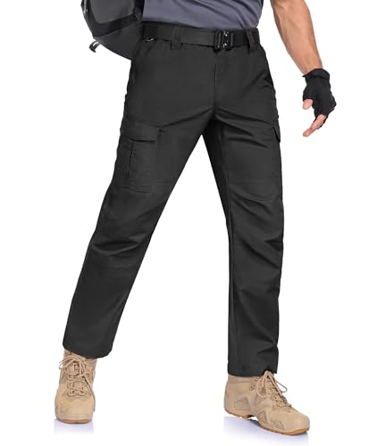 Mens Cargo Work Pants Waterproof Hiking Pants for Men Ripstop Tactical Pants Multi Work Pants with 7 Pockets
