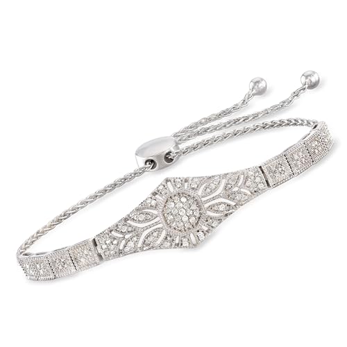 Ross-Simons floral openwork bolo bracelet