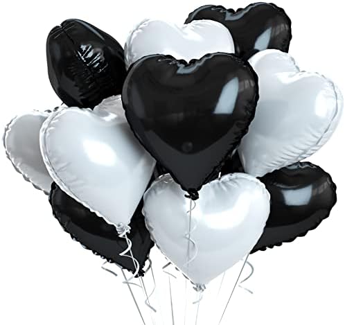 Blue Silver Balloon Heart, 10Pcs Blue Foil Heart Balloons, Blue Silver Heart Shape Balloons 18inch Foil Balloons for Helium Birthday Decorations for Boys Men, Valentines Day, Wedding, Baby Shower