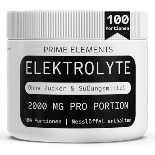 Elektrolyte Pur ohne Zucker | 100 Portionen mit je 2000 MG | Elektrolyte Pulver für Sportler bei Flüssigkeitsverlust | Hoher Magnesiumgehalt