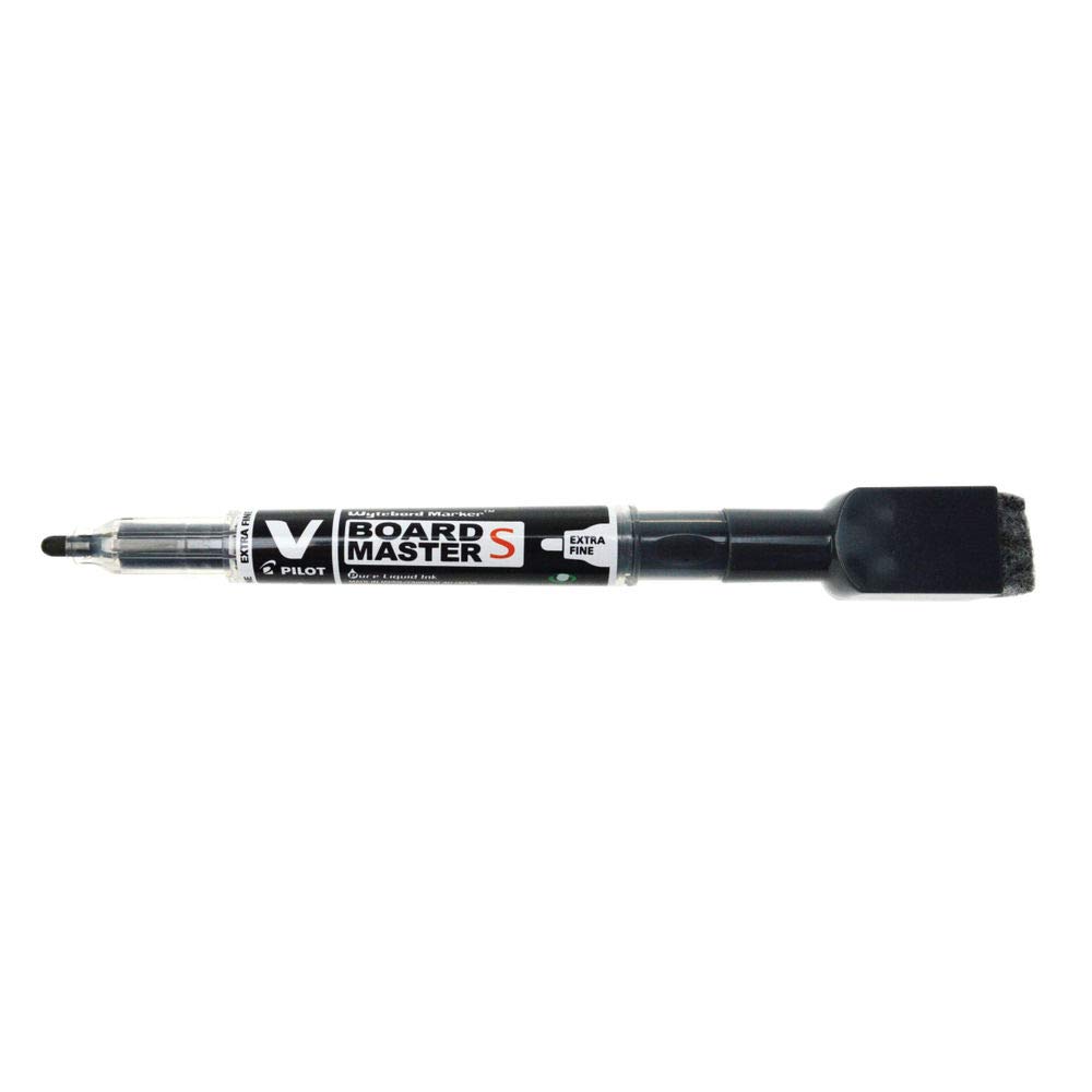 Pilot V-Board Master S 3.5 mm Tip Extra Fine Whiteboard Marker with Eraser - Black