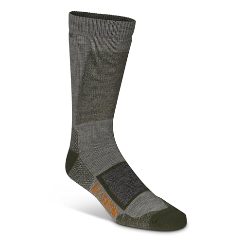 First Lite All-Season Merino Wool Crew Socks - Moisture Wicking Boot Socks for Hunting & Hiking, Made in USA