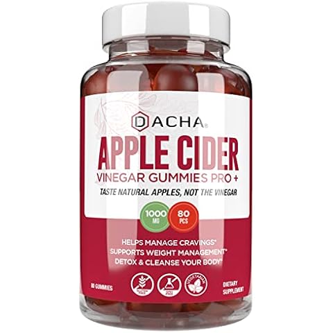 Premium Apple Cider Vinegar Gummies – 80 Count, 1000mg Raw, Organic, Unfiltered ACV from The Mother, Not Sticky, Immune, Detox, Fitness & Acid Reflux Heartburn Pomegranate Beet Root Vitamin B9 B12 Cover