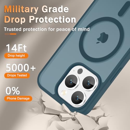 Image of YENAPOON for iPhone 15 Pro Max Case, Matte Magnetic Phone Cover [with 1 Screen Protector] [Support for MagSafe] [Shockproof Military Grade Protection] Translucent Frosted Back, Lavender Gray
