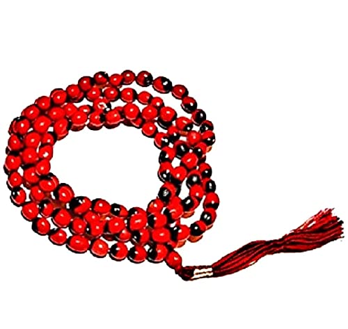 GOOFY TURTLE Natural Rakhta/Rakt/Red/Lal Gunja/Chirmi Beads Mala(108 Beads)