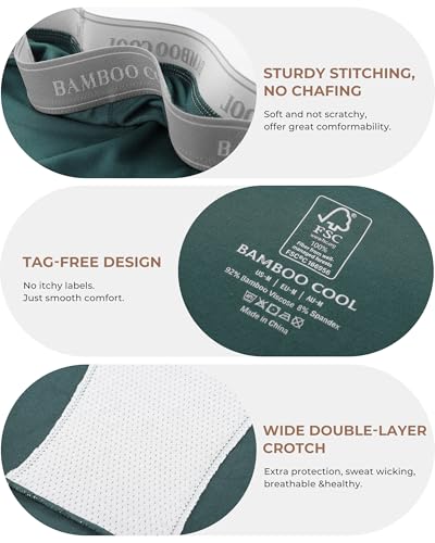 Image of BAMBOO COOL Womens BoyShorts Underwear Full Coverage Ladies Panties High Waisted Boxer Briefs Breathable Stretch 5 Pack