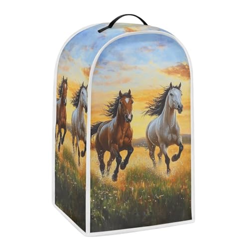 Image of Horse Blender Cover Dust Cover with Handle Blender Covers for Kitchen Counter Portable Food Processor Cover Washable Small Kitchen Appliance Cover Fits Most Standard Size