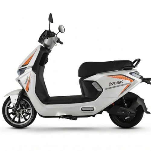 Image of AMO Brisk 60V Lead Acid Low Speed Electric Scooter | 25 km /h | 60-70 km Range | Non-RTO | Portable Charger | White
