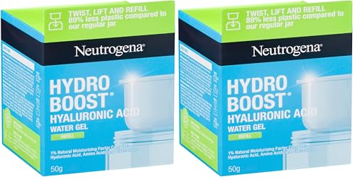 Neutrogena Hydro Boost Hyaluronic Acid Water Gel Hydrating Face Moisturiser Refill 50g (Pack of 2)