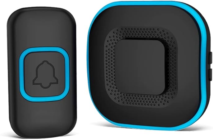 AIPOTEC Timbre Inalámbrico para Puerta, Timbre Inalámbrico exterior impermeable, 1 Transmisor y 1 Receptores, 38 Melodías, Alcance a 300m, con indicador LED, Para el hogar, la Oficina(negro)