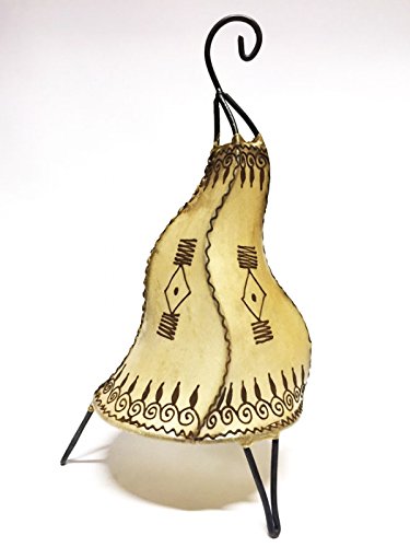 Orientalische Tischlampe Zeliha 42cm Lederlampe Hennalampe Lampe | Marokkanische kleine Tischlampen aus Metall… – Bild 7
