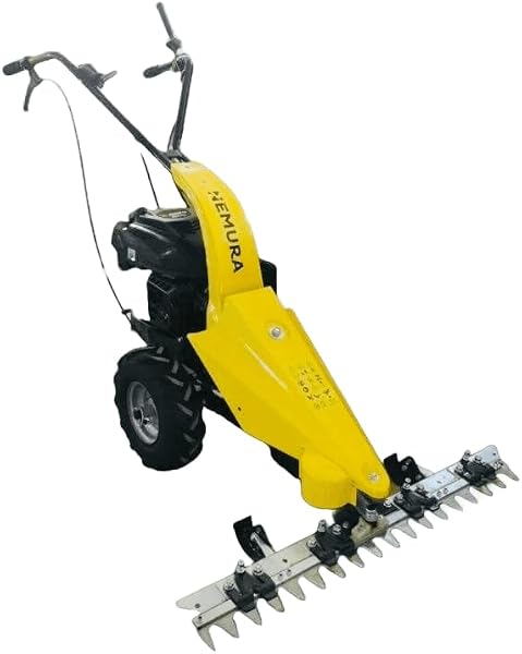 Motofaucheuse thermique autotractée 173cc, coupe 87 cm, bac 70 L, 4 en 1
