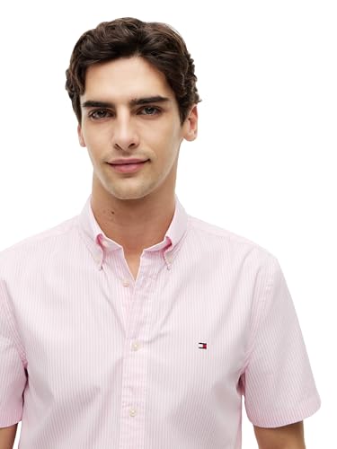 Image of Tommy Hilfiger Men's Short Sleeve Poplin Shirts in Regular Fit, Men's Button Down Shirts