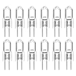G4 Halogen Bulbs 20W 12V Dimmable Warm White 2700K, 2 Pin Clear Capsule Lamp for Cooking, Crystal Chandeliers, Track Lighting - Pack of 10