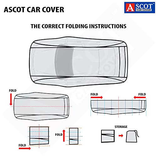 Image of ASCOT, CAR COVER for Maruti Suzuki Nexa Fronx Car Body Cover Waterproof with Mirror & Antenna Pocket 3 Layers Custom-Fit Heat Resistant UV Proof Indoor & Outdoor Use (FRONX Delta CNG, TIEBOND Grey)