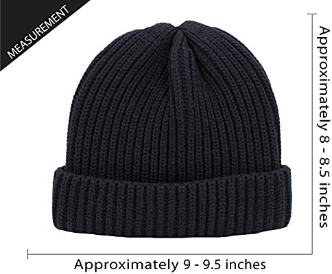 Miniatura 6 de KBETHOS Gorro de punto acanalado con puños, gorro grueso de invierno para esquí, calavera, cálido, unisex para hombre y mujer