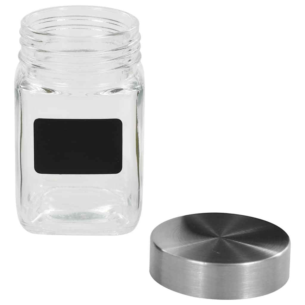Set di 24 barattoli da 300 ml, in vetro, con adesivo