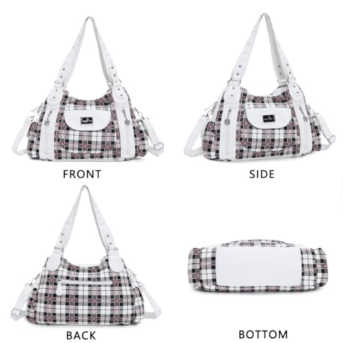 Image of Angel Kiss Purses for Women, Large Shoulder Bag Hobo Tote Purse Mutipocket Faux Leather Satchel Hobo Purse