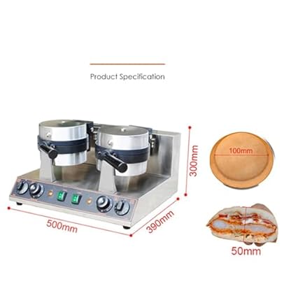 1300 W + 1300 W antihaftbeschichtete elektrische Panini-Presse, Burger-Maschine, Temperaturregelung 50–300 °C, doppelseitige Heizung, 5-Minuten-Timer, Bubble-Egg-Waffel-Bäcker – Bild 3
