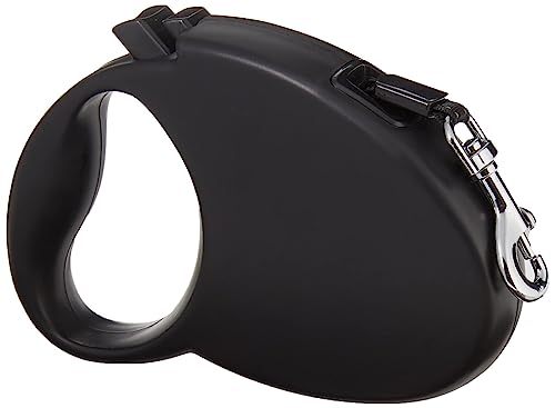 Amazon Basics Guinzaglio retrattile per cani, lunghezza estensibile 5 m, taglia S (fino a 20 kg), nero