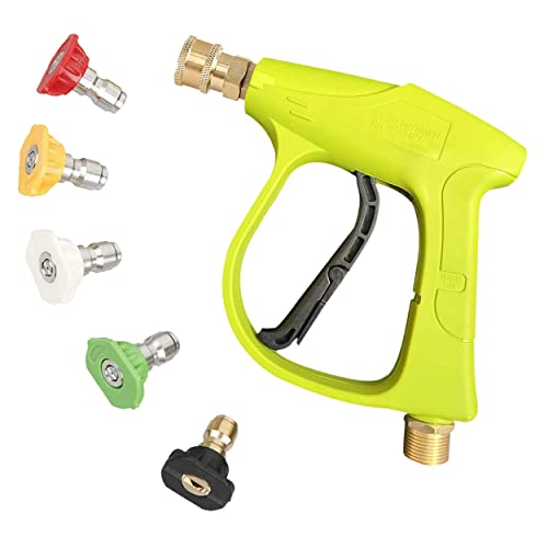 ESP High Pressure Washer Gun 3000PSI Short Pressure Washer Gun with 5 Nozzles for Power Car Washer