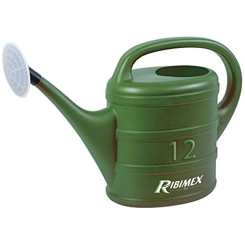 RIBILAND 00588 12 Litre Plastic Watering Can - Green Cover