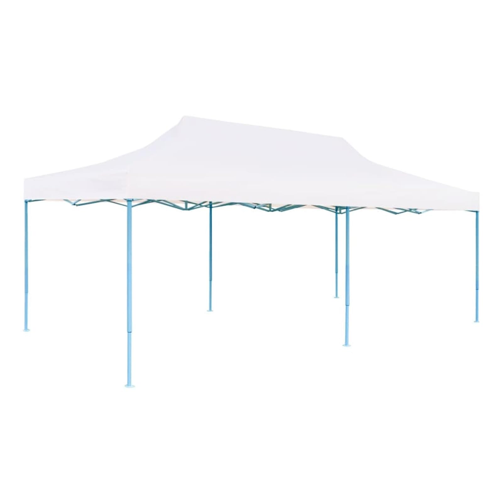 Tenda Pieghevole Pop-Up con Pareti Laterali 3x6m Acciaio Bianco,Tenda Pieghevole,Tenda da Campeggio,Tende da Campeggio Familiari
