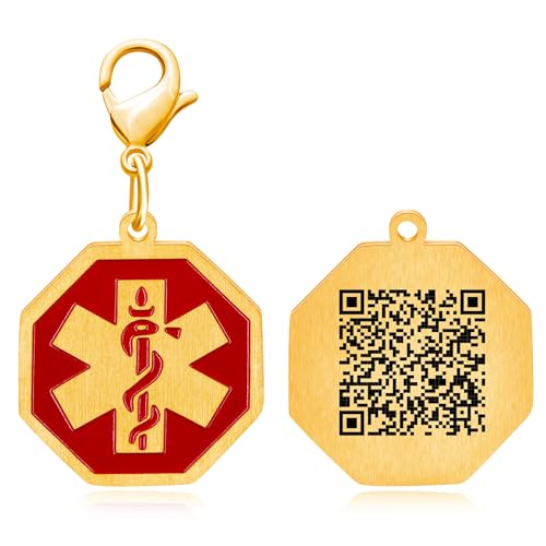 Porte-clés d'identification médicale personnalisé en acier inoxydable avec gravure QR code
