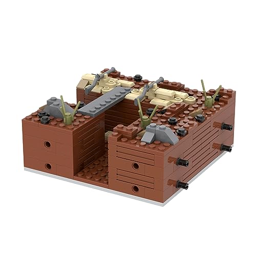 Image of WW2 Battlefield Right Corner Military Block Set(200PCS).Military Building Block Set Can Freely Build Battle Scenes.