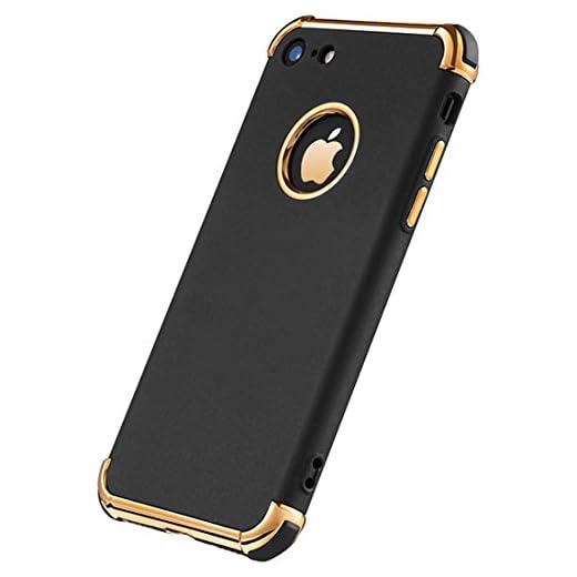 iPhone 6 Plus Case, Ultra Slim Flexible iPhone 6 Plus Matte Case, Electroplated Shockproof Luxury Cover Case for iPhone 6 Plus (Black)