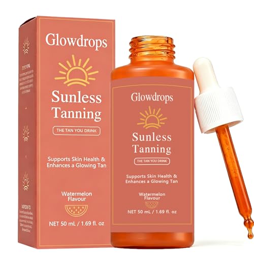 GlowDrops Tanning Drops Glow Drops Tanning Drops Natural Sunless Tanning Drop to Drink for Face & Body for All Skin Types 1.69 FL OZ (1PCS)