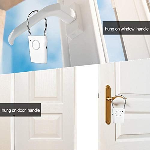 Door Handle Alarm, Hanging Door Alarm 120dB Window Alarm Anti-theft Door Handle Alarm Alert Security Alarm Door Handle for Apartment Home Security
