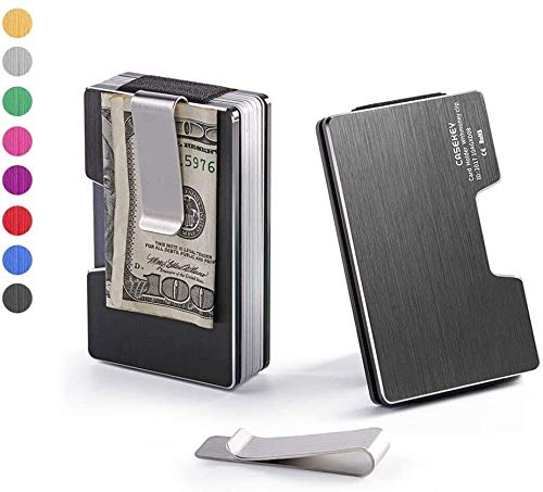 ausuky Portable Credit Card Holder Money Clip Wallet Aluminum Alloy Wallet Money Clip2