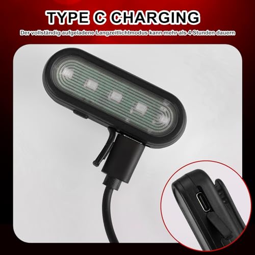 LED Blinklicht USB Aufladbar - 2er Sicherheit Licht Set für Kinder Schulranzen Nachtläufer Bergsteiger Hund Leuchtanhänger mit Clip - Dauerlicht und Blinklicht 3 Modes (Schwarz)
