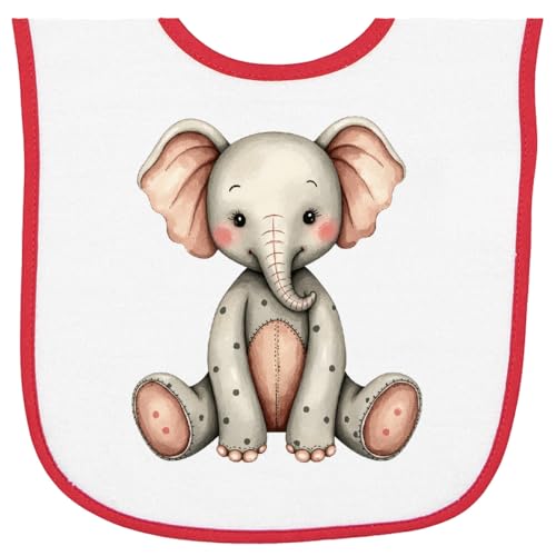 inktastic Vintage Knitted Plush Elephant Baby Terry Cloth Bib