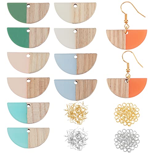 OLYCRAFT 172 orecchini in legno semicircolare in